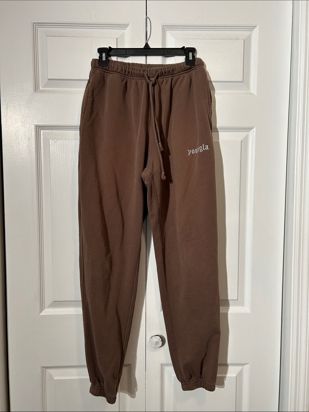 Youngla #2764 Classic Baggy Sweatpants Size M Medium Brown